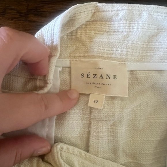 Sezane Cream Textured Rome Shorts - Picture 6 of 7